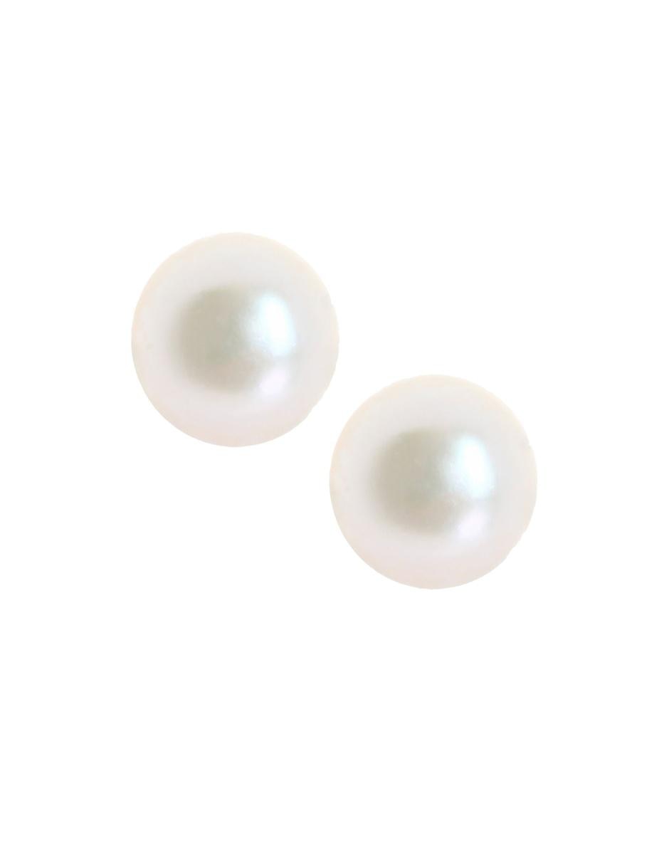 Broqueles de oro amarillo 14 K con acabado brillante perla 1