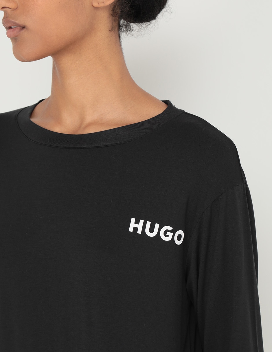 Playera manga larga cuello redondo para mujer 4
