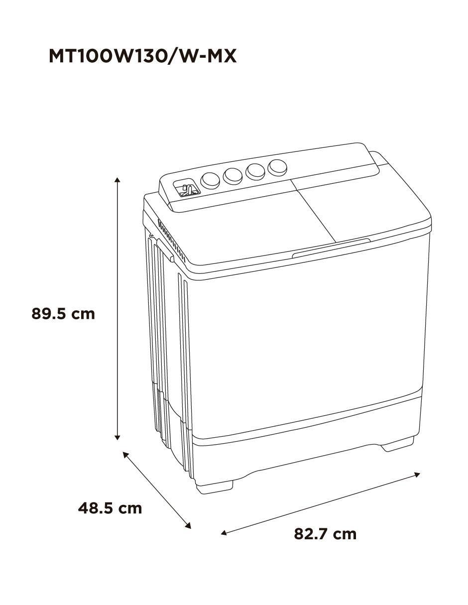 Lavadora doble tina 13 kg semiautomática carga superior MT100W130/W-MX