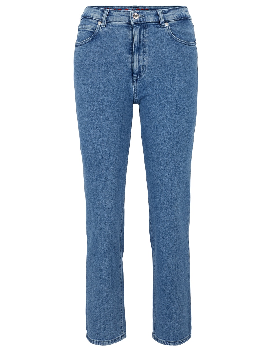 Jeans straight corte cadera para mujer 4