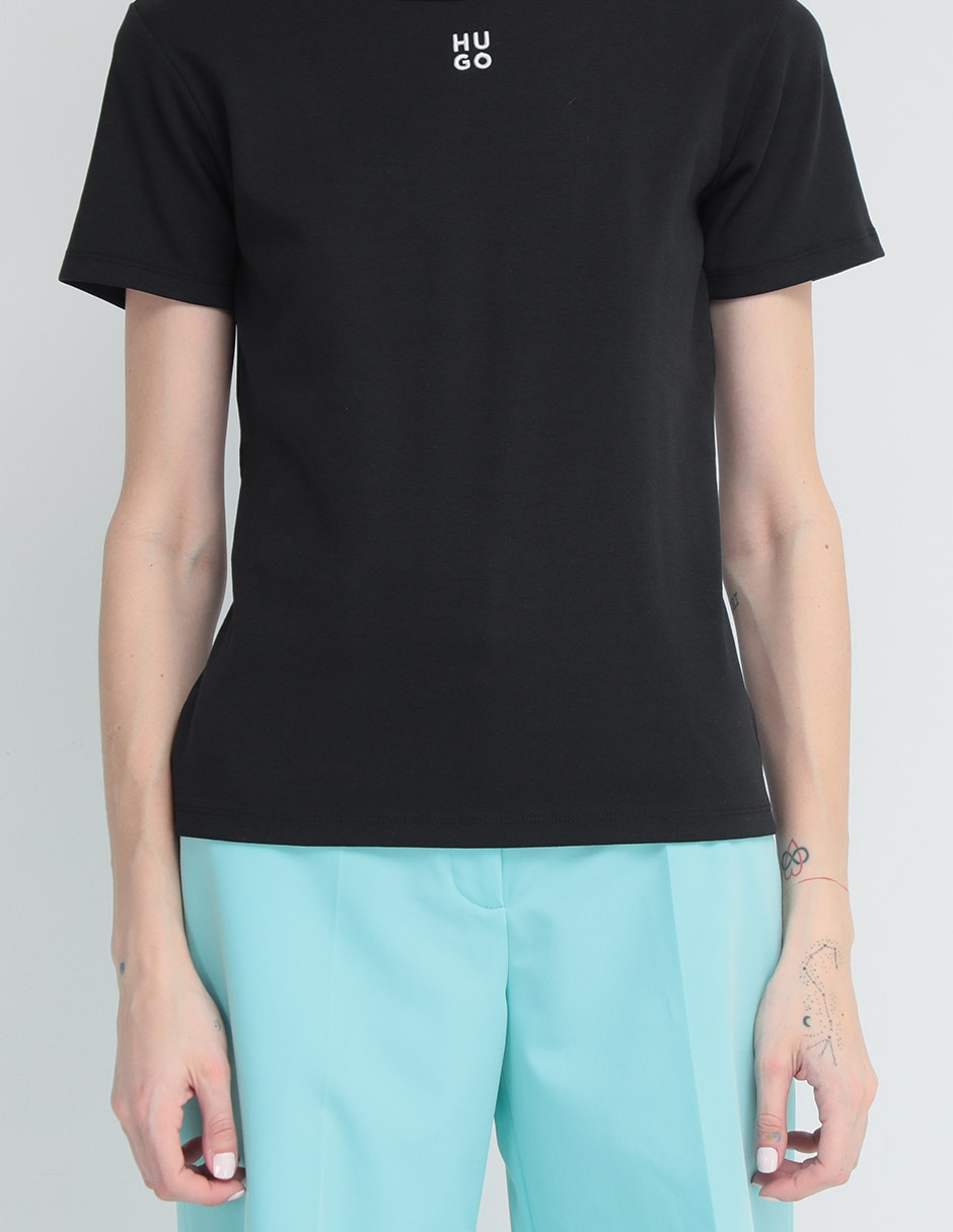 Playera manga corta Hugo cuello redondo para mujer
