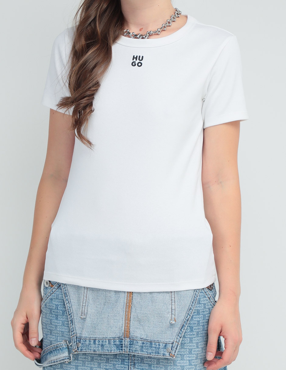 Playera manga corta Hugo cuello redondo para mujer