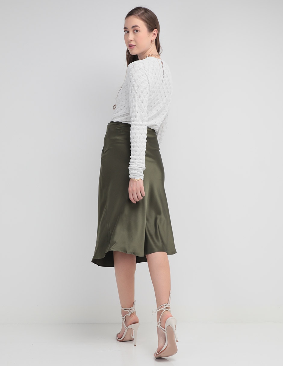 Falda midi a la cintura
