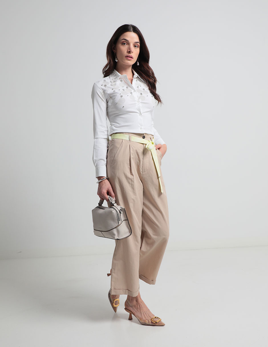 Pantalón relaxed amplio para mujer