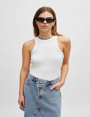 Top cuello redondo tirante ancho