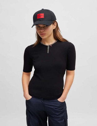 Playera manga corta Nos cuello redondo para mujer