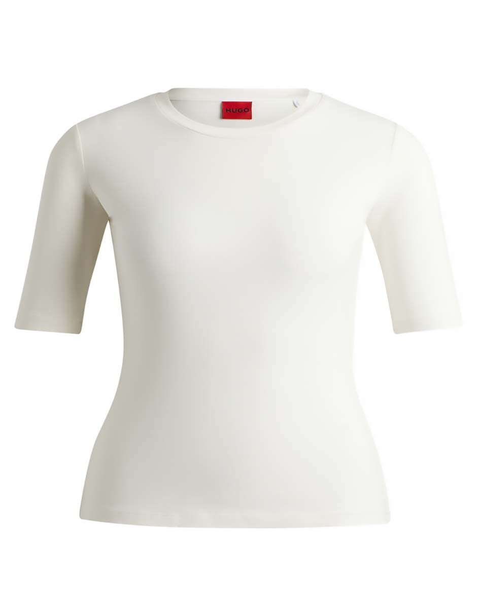 Playera manga corta Hugo Nos cuello redondo para mujer