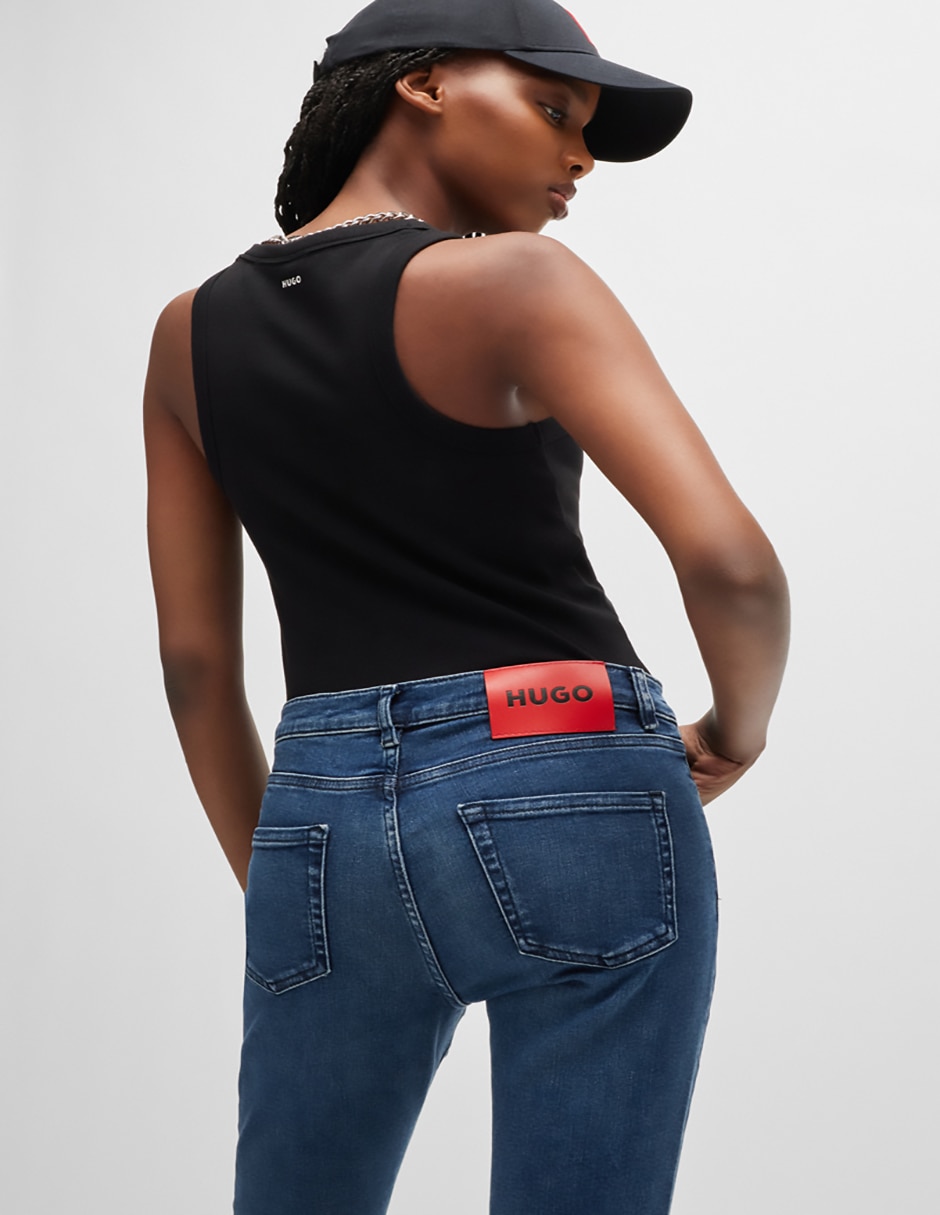 Jeans skinny corte cintura para mujer 2