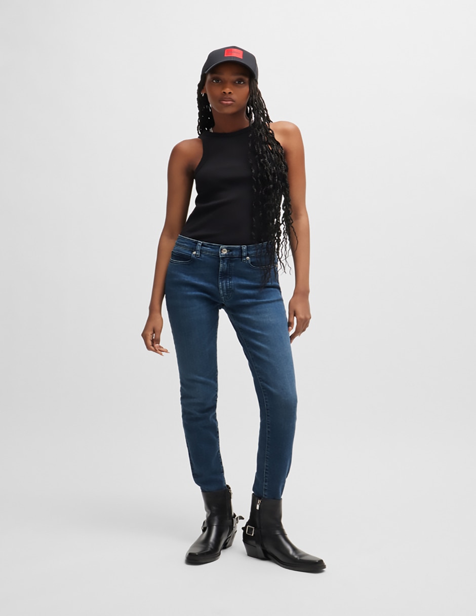 Jeans skinny corte cintura para mujer 3