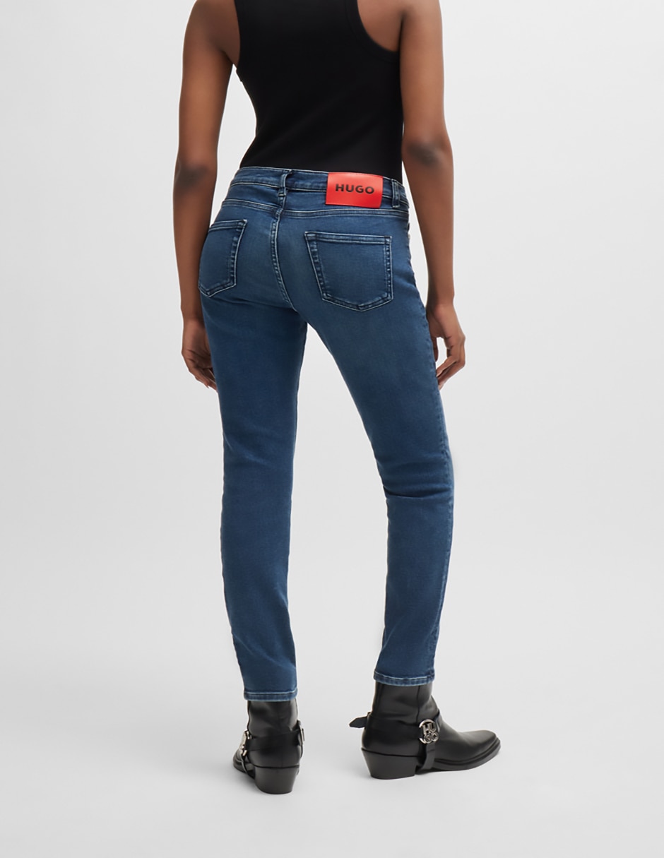 Jeans skinny corte cintura para mujer 5