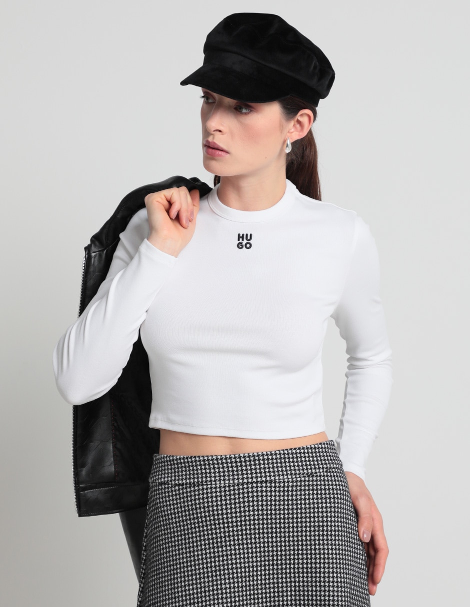 Top cuello redondo