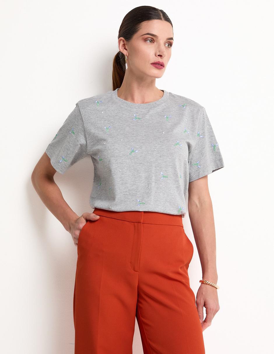 Playera manga corta cuello redondo para mujer Playera manga corta cuello redondo para mujer