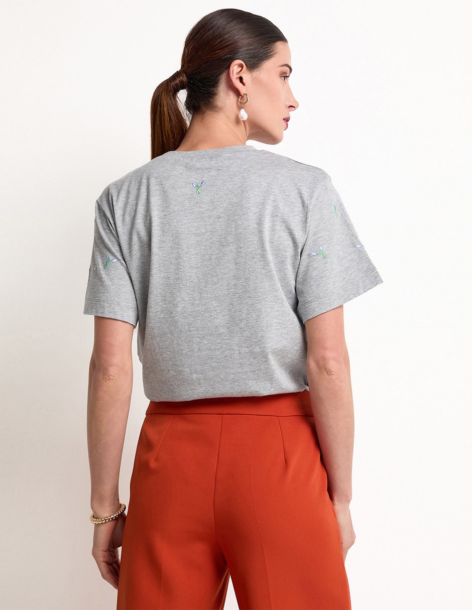 Playera manga corta cuello redondo para mujer 2