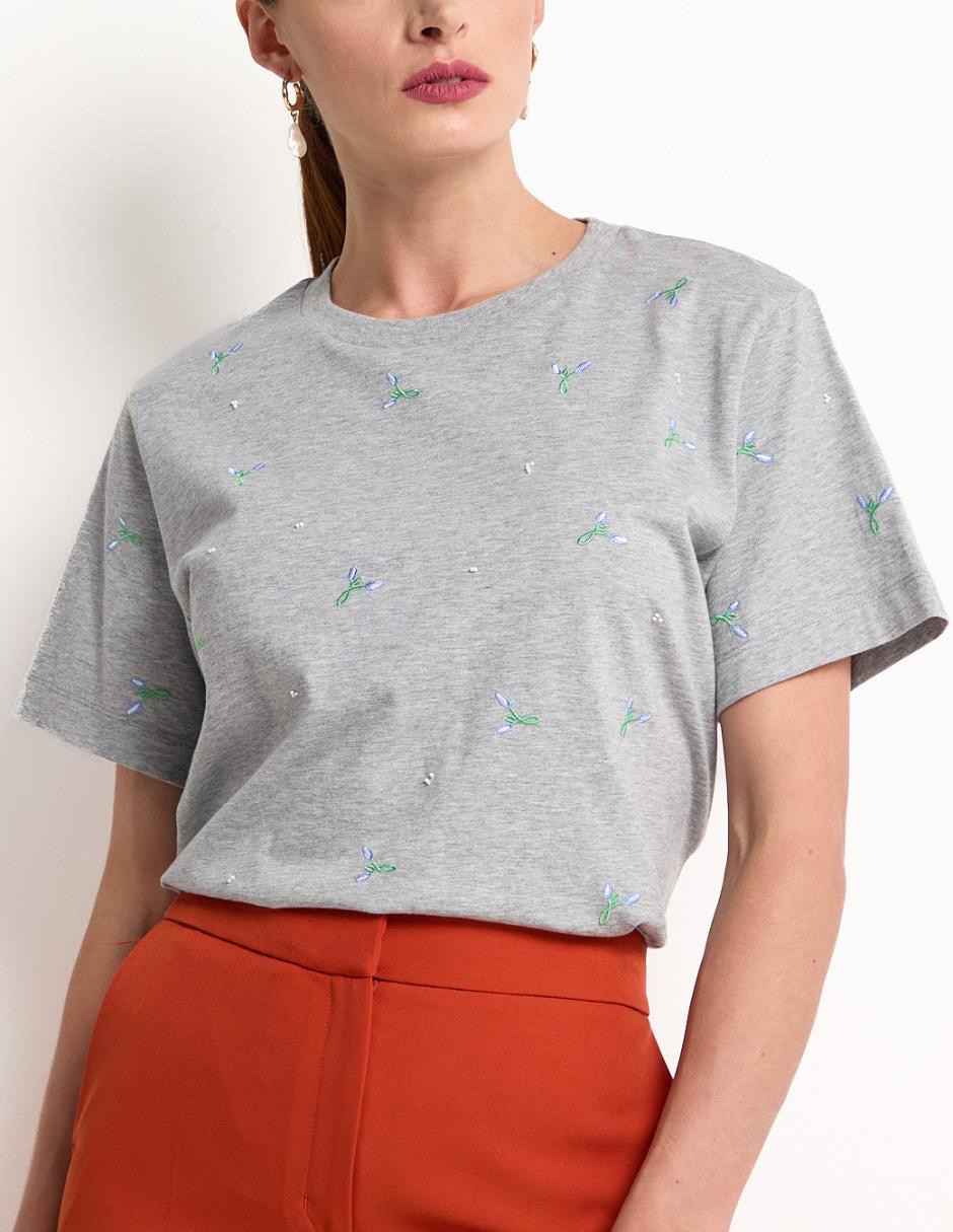 Playera manga corta cuello redondo para mujer 4