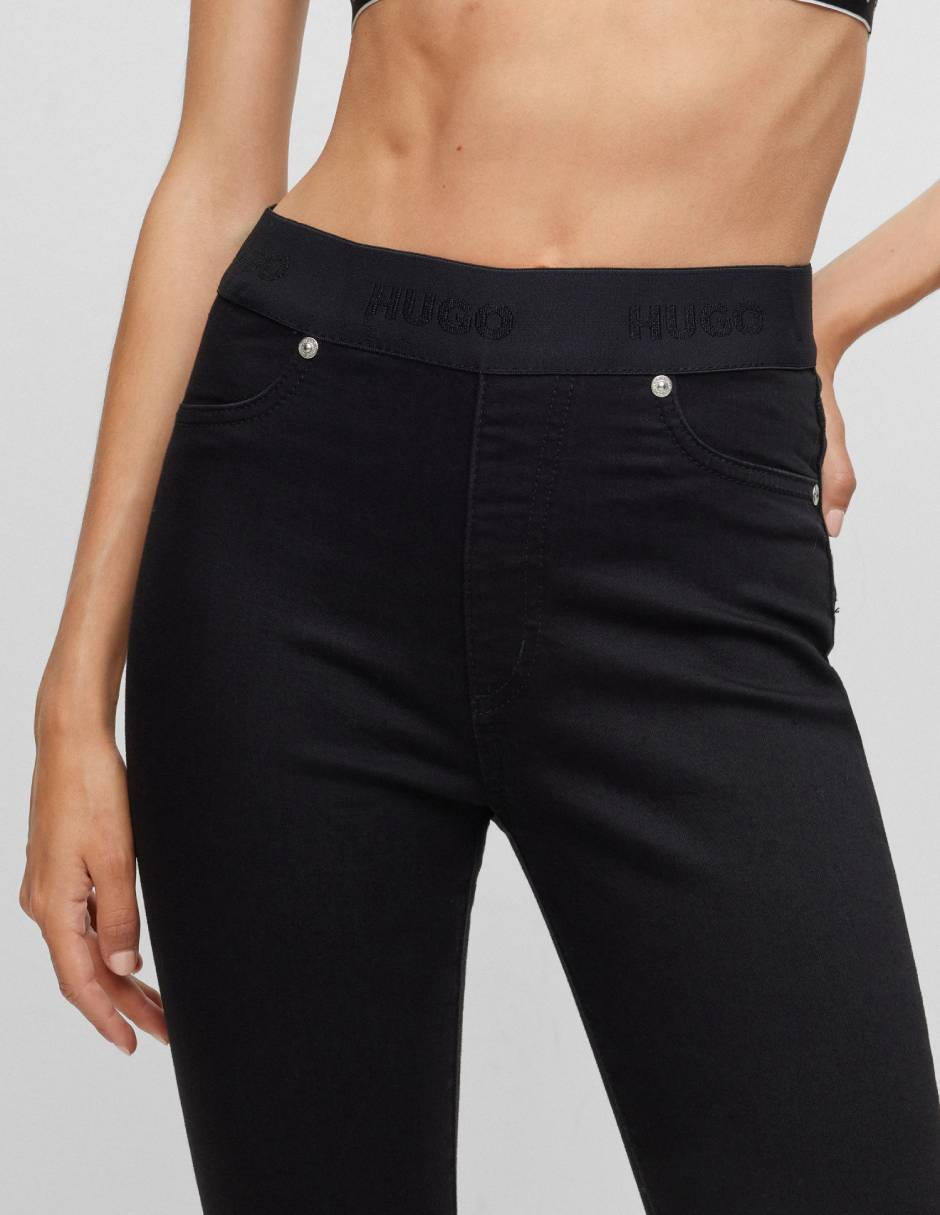 Legging Hugo a la cintura con botón para mujer
