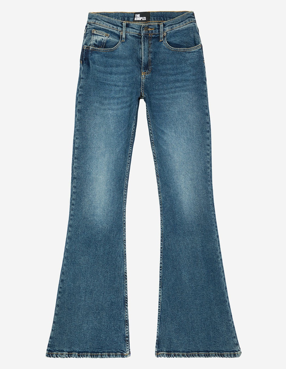 Jeans flare corte cintura para mujer 7