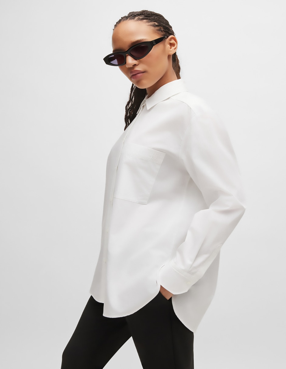 Blusa camisera Hugo manga larga para mujer