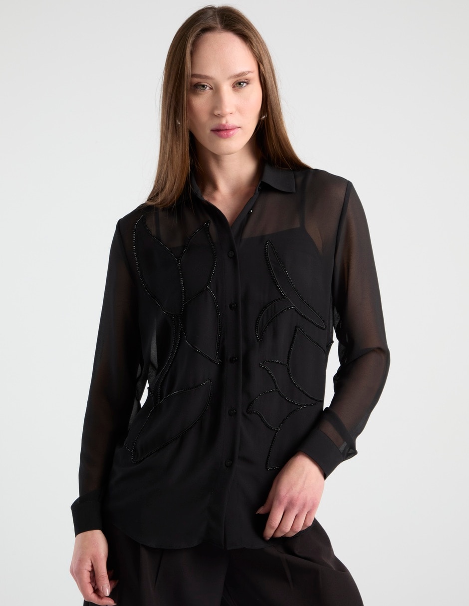Camisa de algodón manga larga para mujer 1