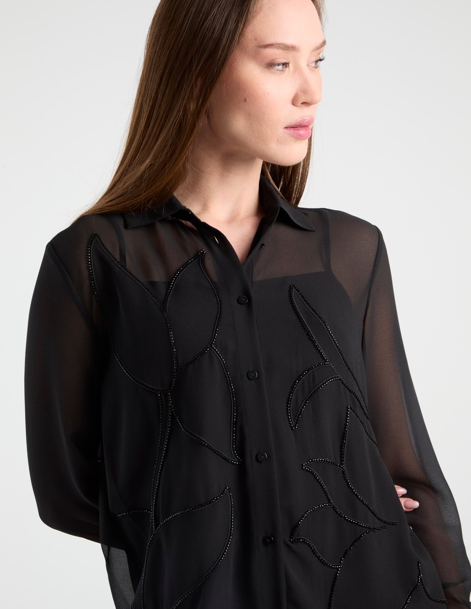 Camisa de algodón manga larga para mujer 7