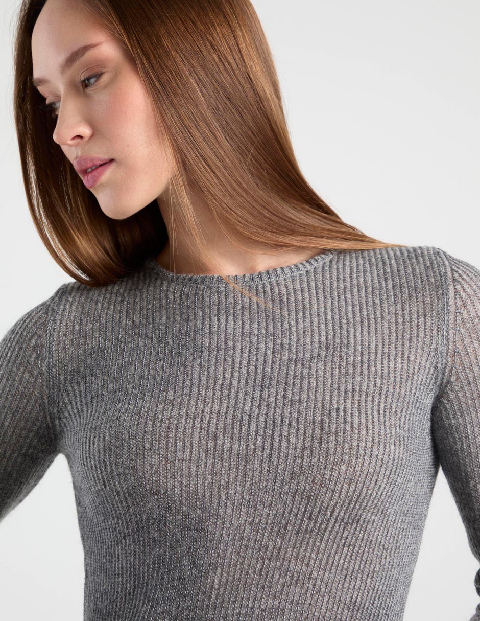 Suéter cuello redondo para mujer 7