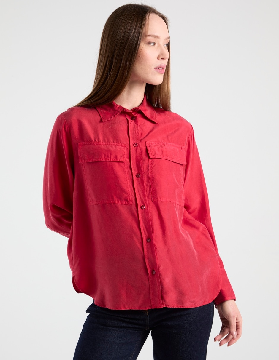 Camisa de algodón manga larga para mujer 1
