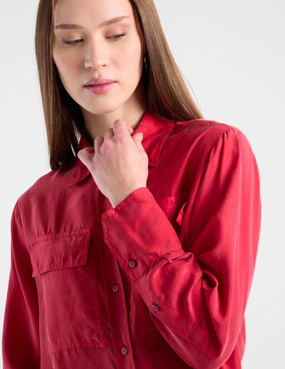 Camisa de algodón manga larga para mujer 7