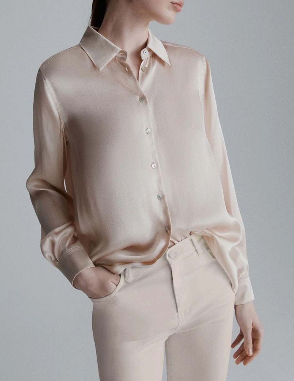 Camisa de algodón manga larga para mujer 1