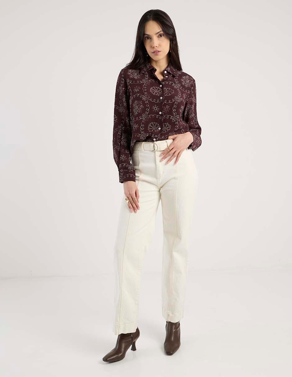 Camisa de algodón manga larga para mujer 7