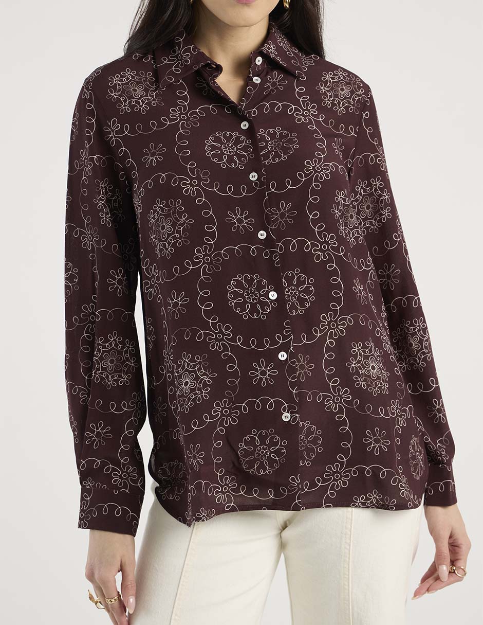 Camisa de algodón manga larga para mujer 9