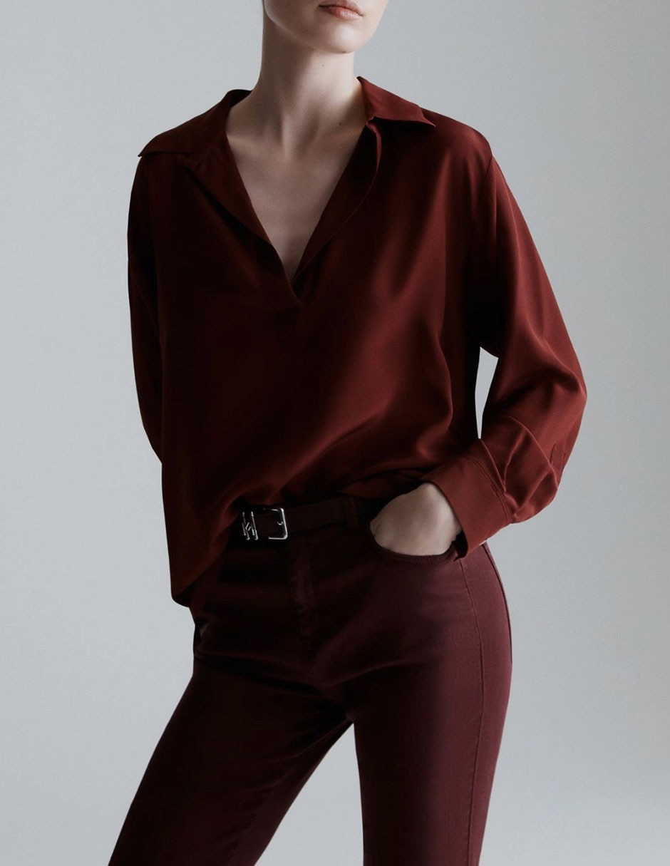 Camisa Marella de algodón manga larga para mujer
