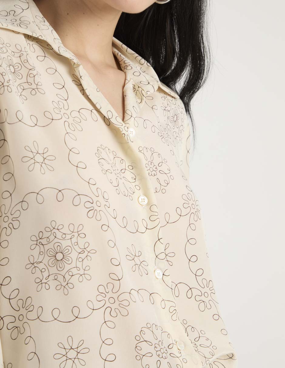 Camisa de algodón manga larga para mujer