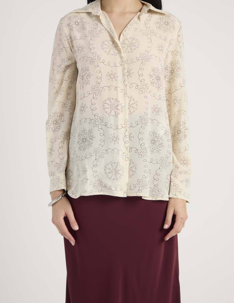 Camisa de algodón manga larga para mujer