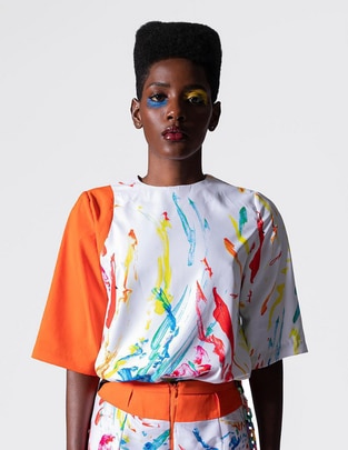 Blusa Haute Á Porter manga 3/4 para mujer