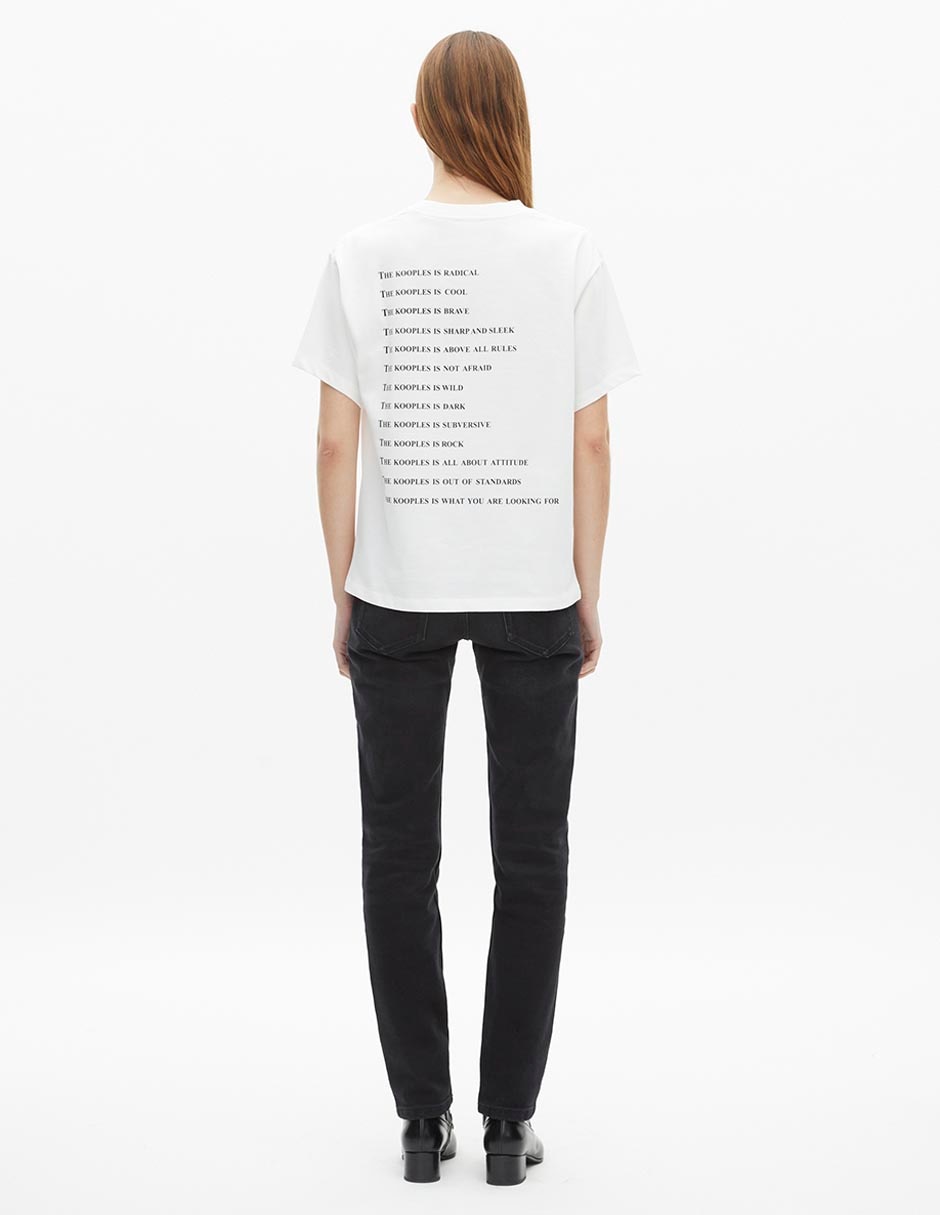 Playera manga corta The Kooples cuello redondo para mujer