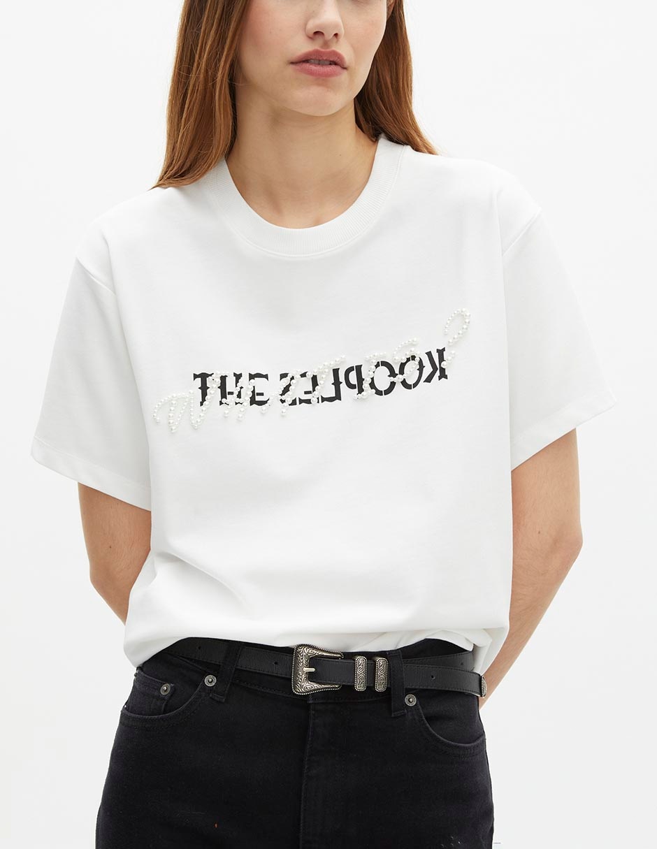 Playera manga corta The Kooples cuello redondo para mujer