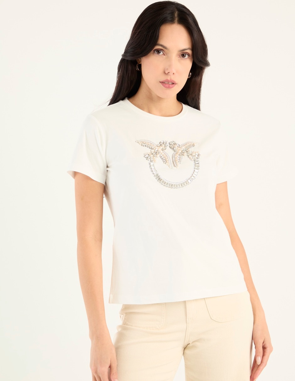 Playera manga corta cuello redondo para mujer 1