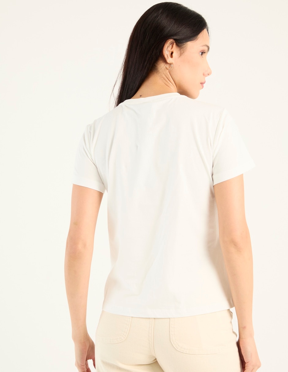Playera manga corta cuello redondo para mujer 5