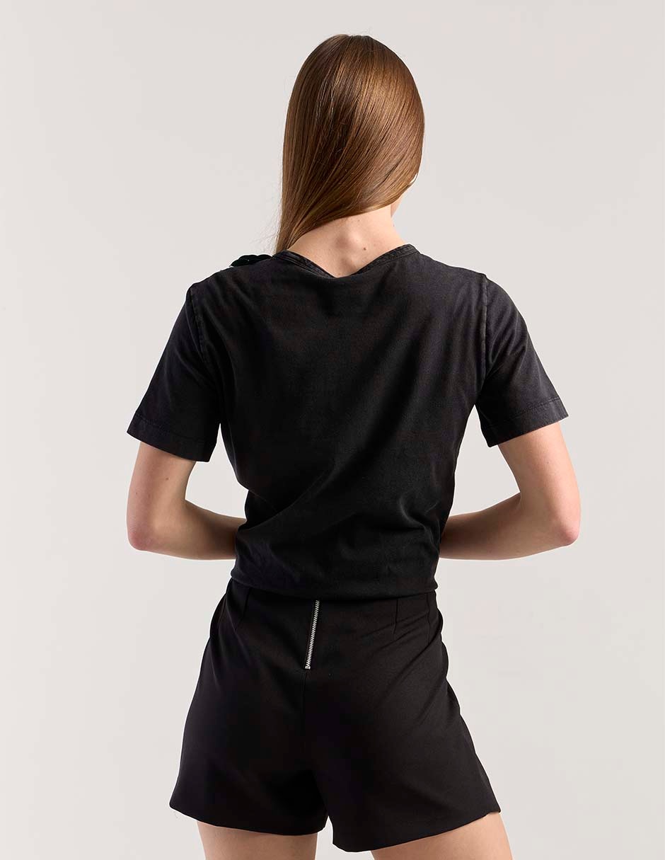Playera manga corta cuello redondo para mujer 2
