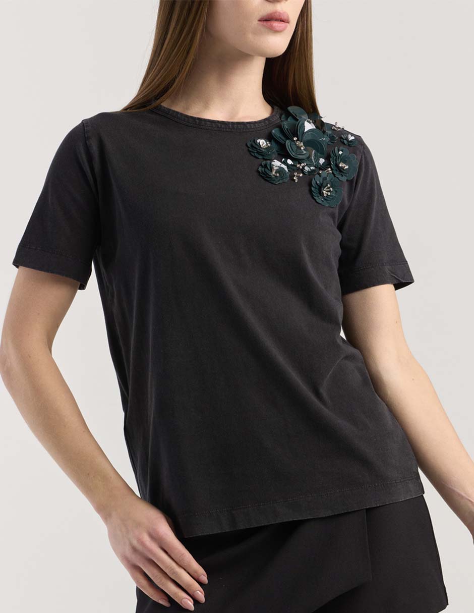 Playera manga corta cuello redondo para mujer 5