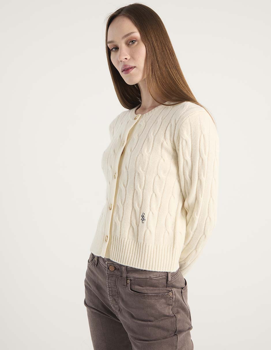 Suéter cuello con botón para mujer Suéter cuello con botón para mujer