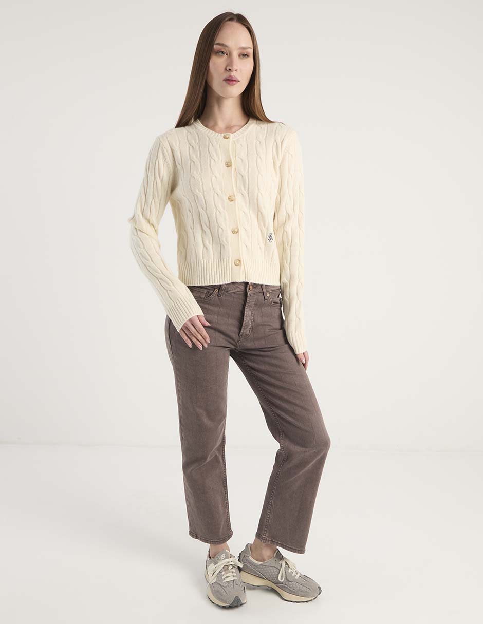 Suéter Sporty & Rich cuello con botón para mujer