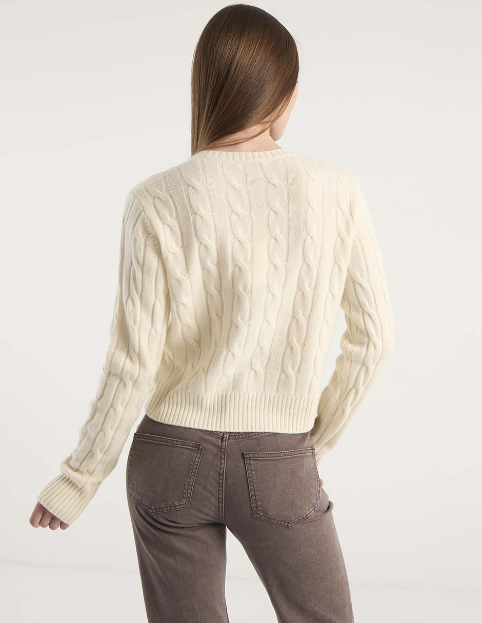 Suéter Sporty & Rich cuello con botón para mujer