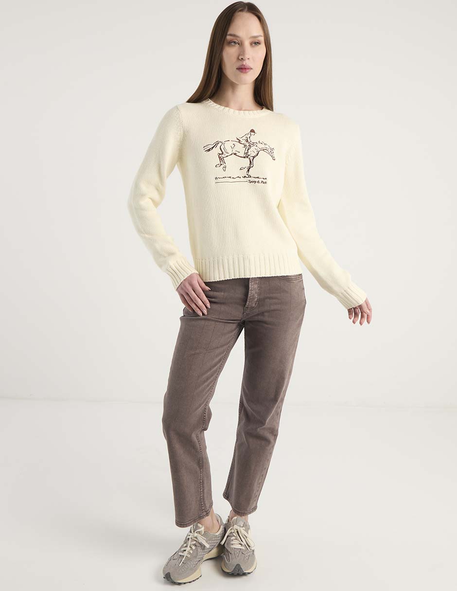 Suéter Sporty & Rich cuello redondo para mujer