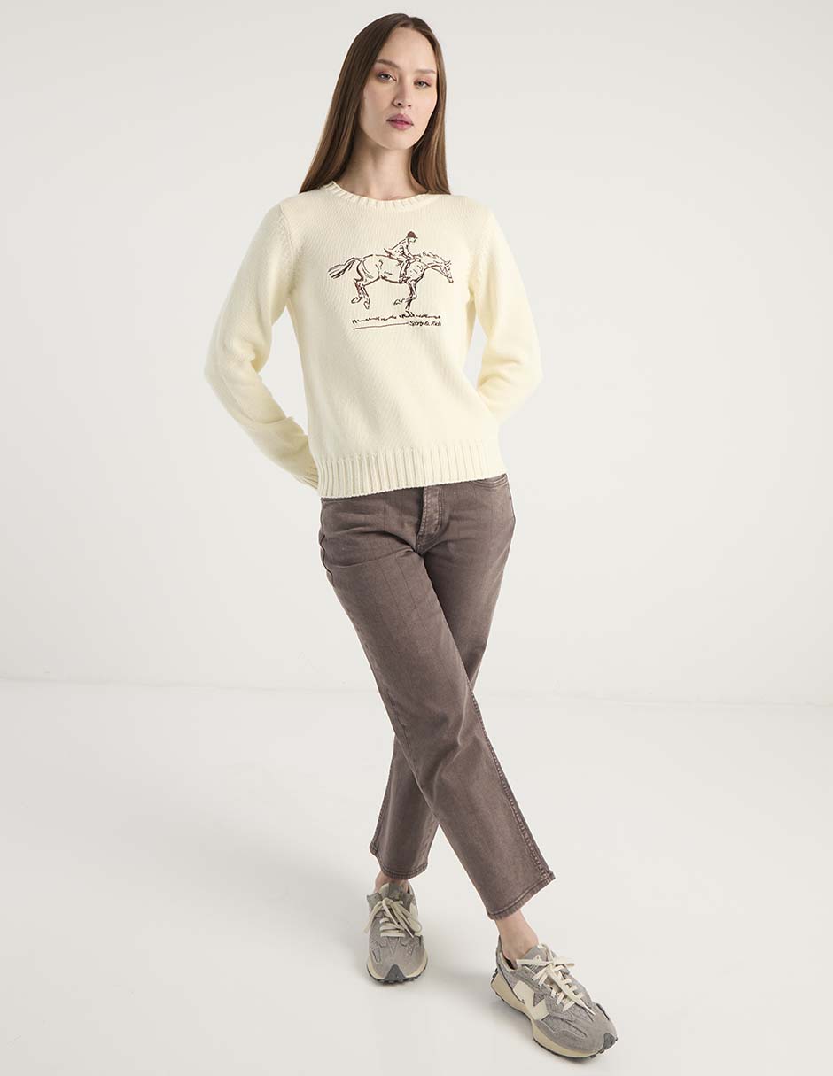 Suéter Sporty & Rich cuello redondo para mujer