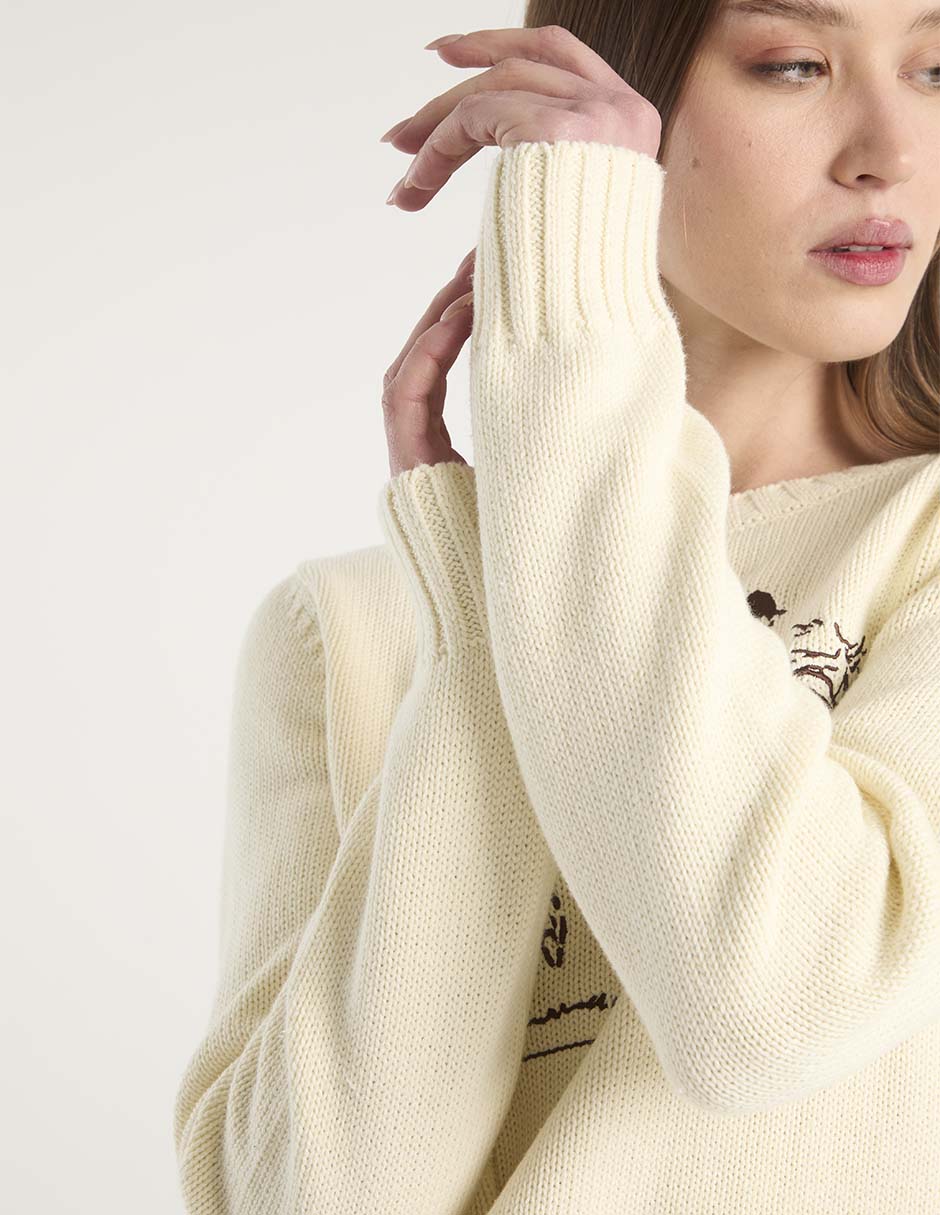 Suéter Sporty & Rich cuello redondo para mujer