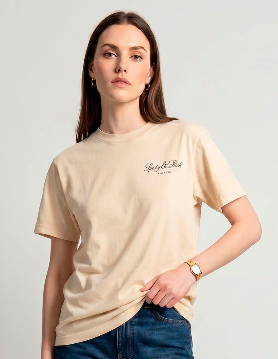 Playera manga corta cuello redondo para mujer Playera manga corta cuello redondo para mujer