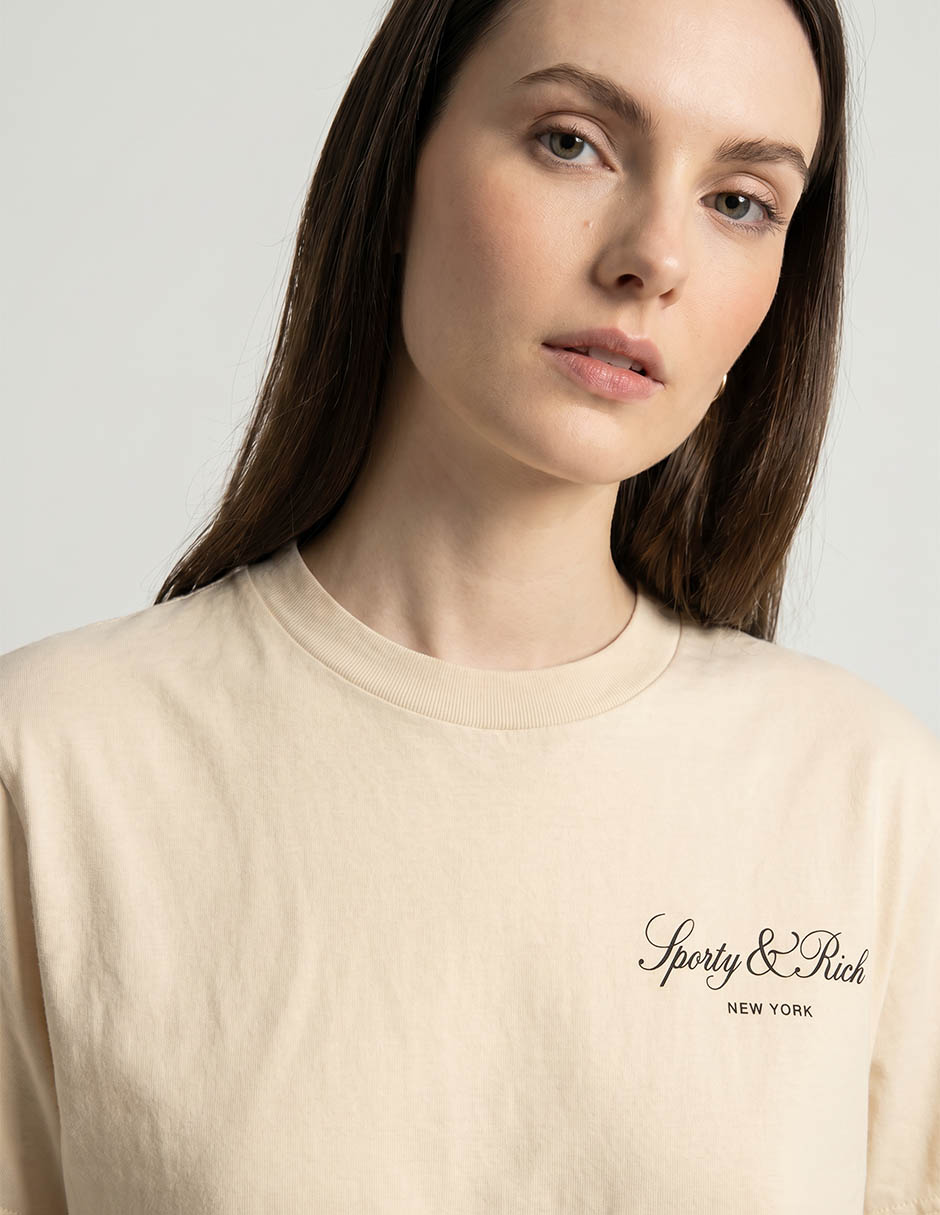 Playera manga corta cuello redondo para mujer 3