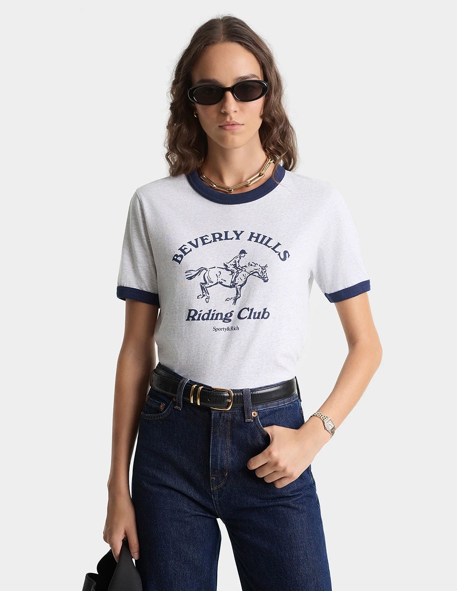 Playera manga corta Sporty & cuello redondo para mujer 1