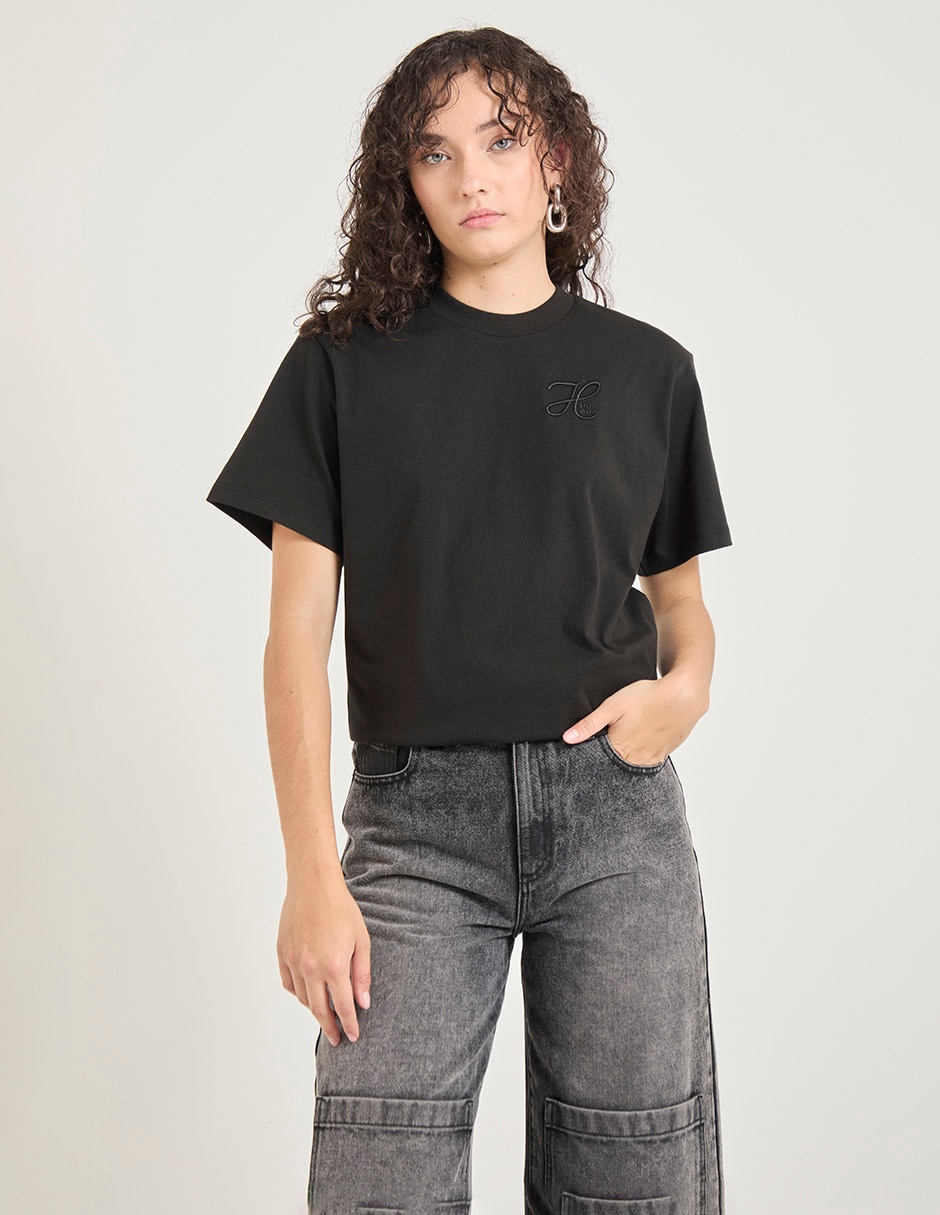 Playera manga corta cuello redondo para mujer Playera manga corta cuello redondo para mujer
