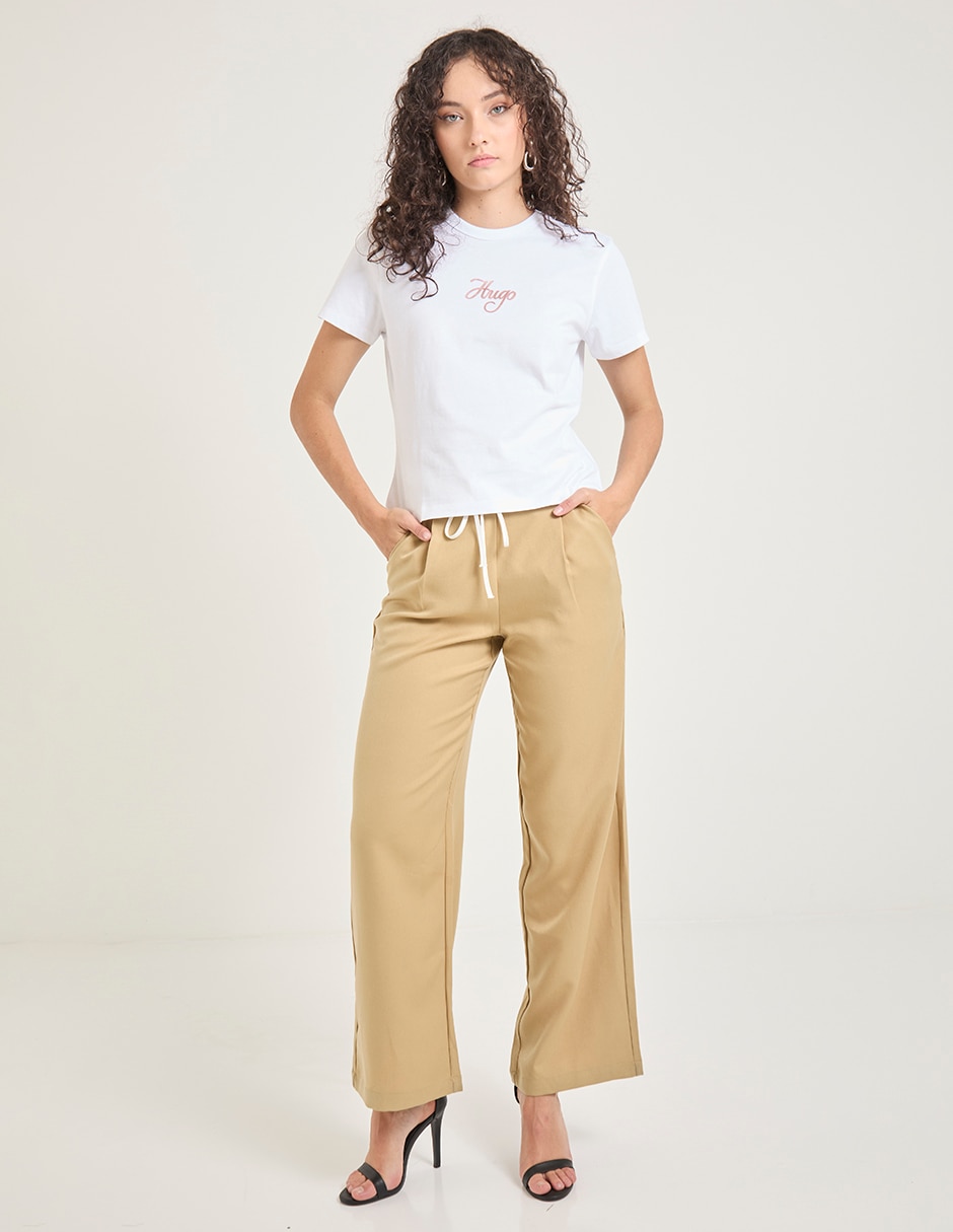 Playera manga corta Hugo cuello redondo para mujer